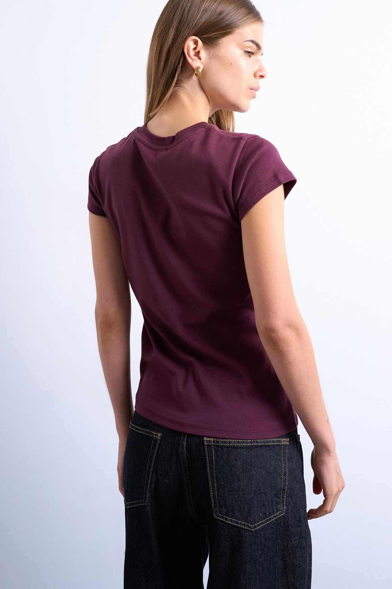 Topshop Top b&aacute;sica de manga curta