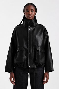 Topshop Cazadora bomber efecto piel