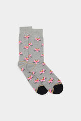 Springfield Calcet&iacute;n alto Pantera Rosa gris
