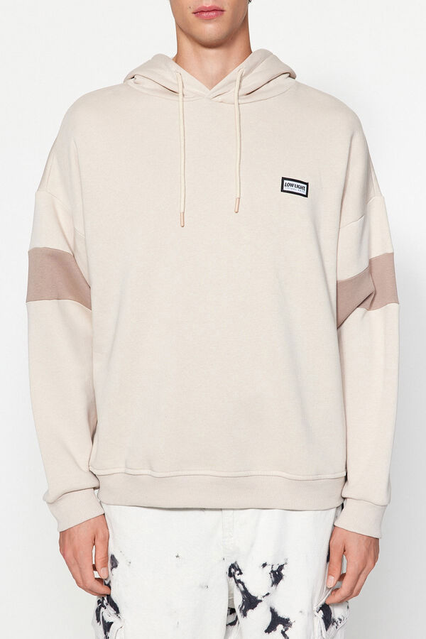 Trendyol Sudadera oversize con capucha beige