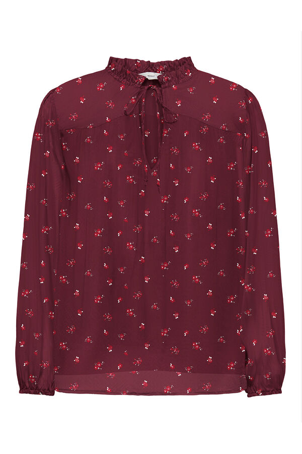 Only Blusa de gasa estampada burdeos