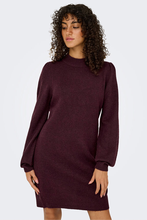 JDY Vestido corto punto rojo