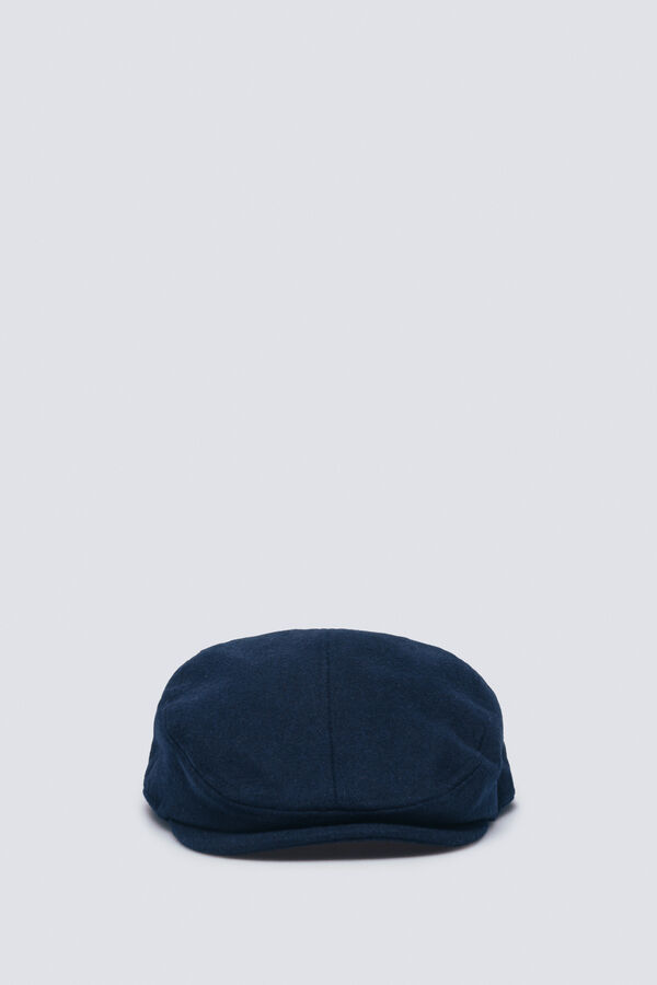 Springfield Blue wool blend flat cap blue