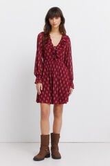 Springfield Print ruffle short dress printed