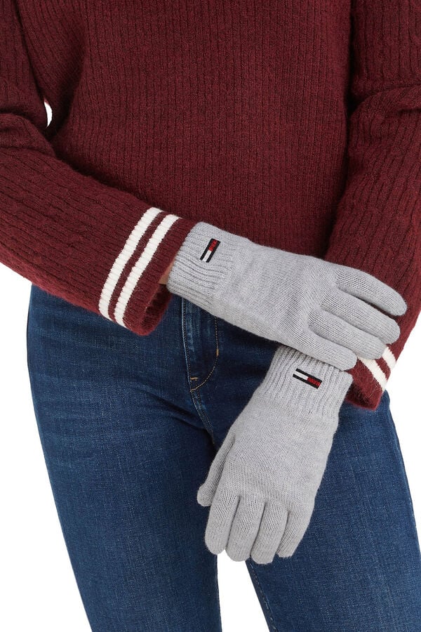 Springfield Women's Tommy Jeans gloves with flag svetlosiva