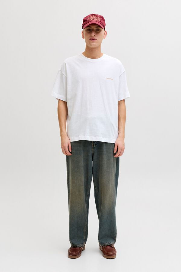 Jack & Jones Camiseta loose algod&oacute;n blanco