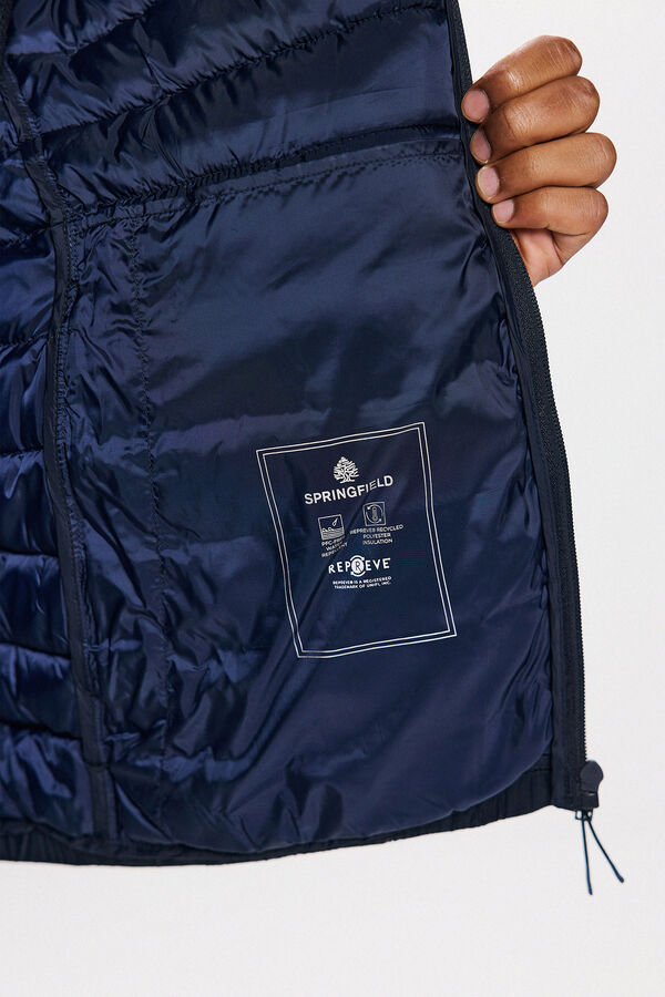 Springfield Quilted hooded jacket navy