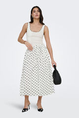 JDY Falda larga con vuelo blanco