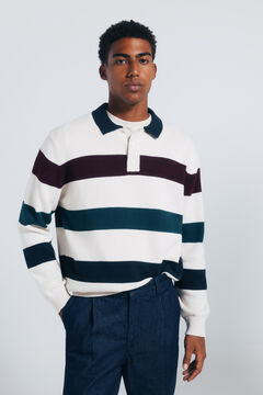 Springfield Striped polo shirt neck jumper