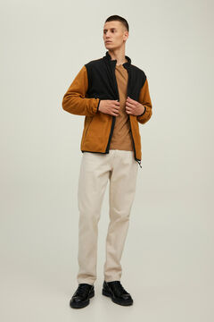 Springfield Fleece jacket with zip brun