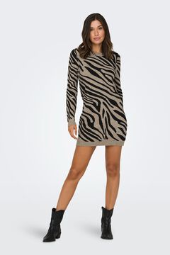 Only Vestido corto de punto animal print