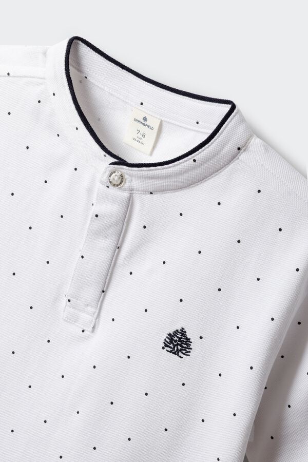 Springfield Kids Polo de crian&ccedil;a gola mao &agrave;s bolinhas branco