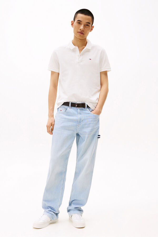 Tommy Jeans Polo de hombre de manga corta blanco