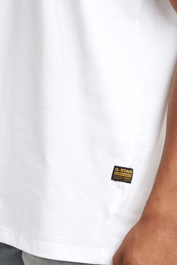 G-STAR Camiseta de manga curta com logo G-Star branco