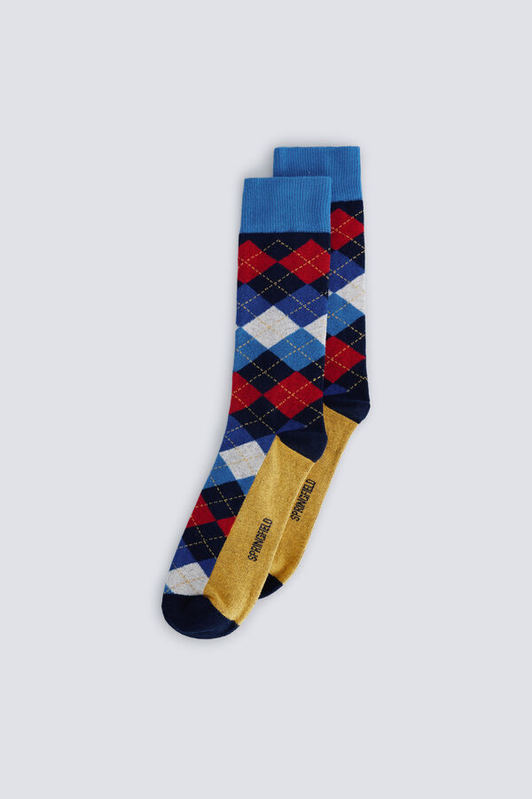 Springfield Diamond-patterned sock blue