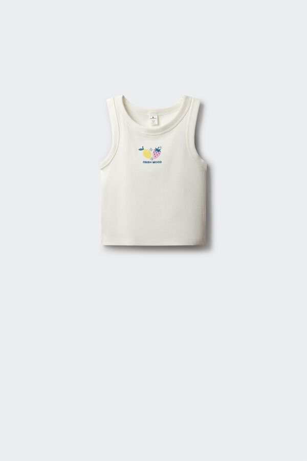 Springfield Kids Top bordado frutas ni&ntilde;a marfil