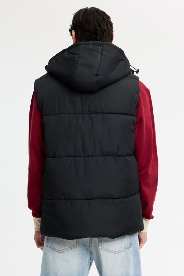 Inside Puffer gilet with hood black