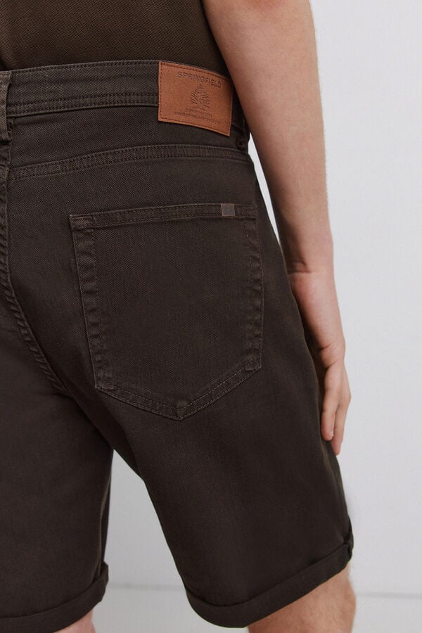 Springfield Washed 5-pocket slim fit Bermuda shorts nude