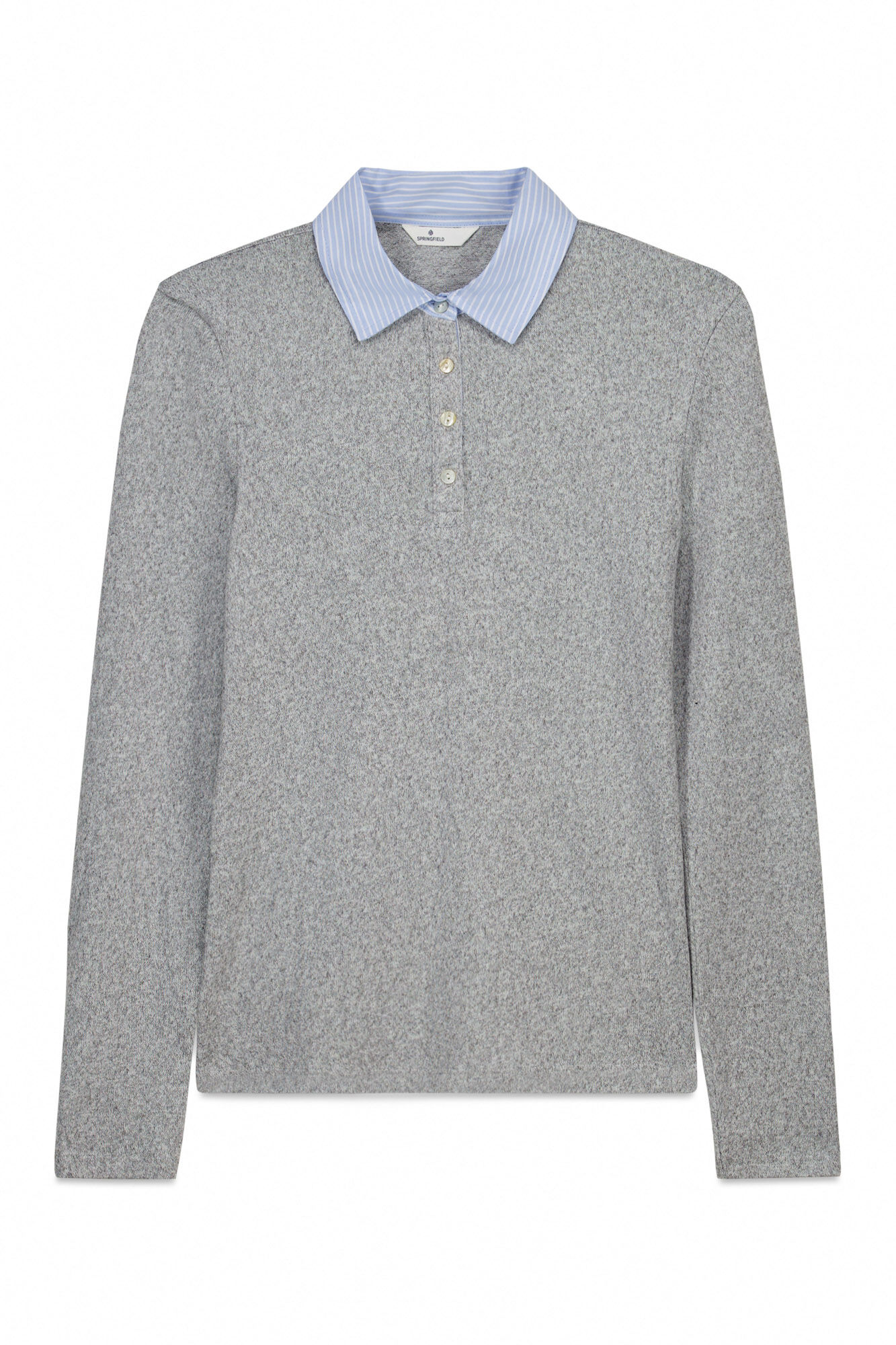 Springfield Polo en maille manches longues bimati&egrave;re
