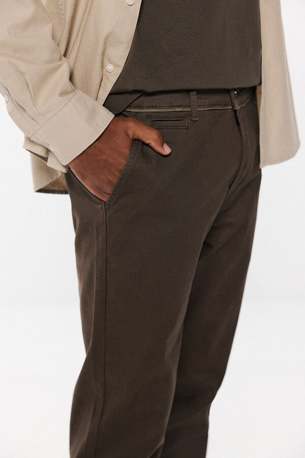 Springfield Pantalon chino imprimé slim fit couleur