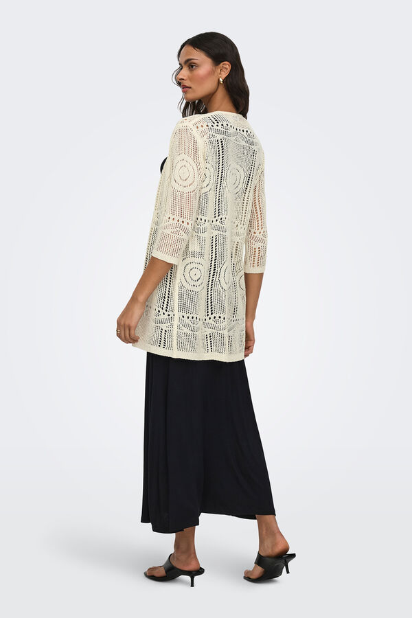 JDY Openwork knit cardigan brown