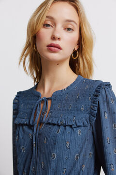 Springfield Vestido curto de manga comprida com folhos