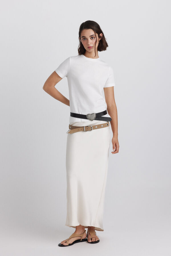 Springfield Plain cotton basic T-shirt white