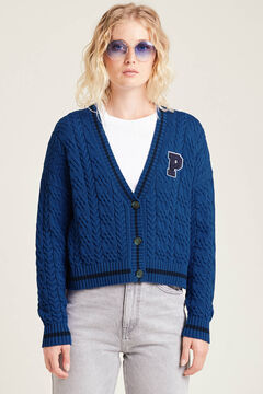 Springfield Cable-knit cardigan blue