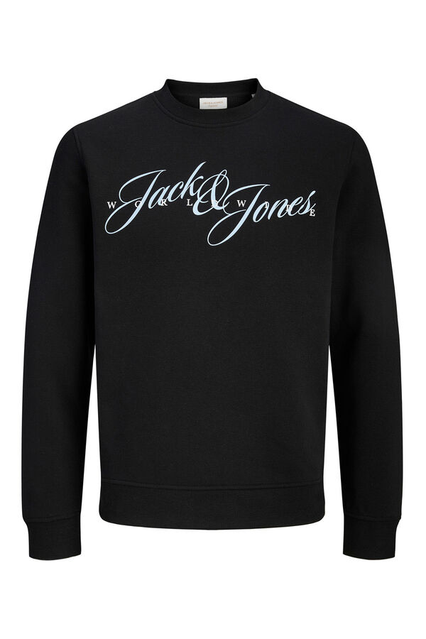 Jack & Jones Sweatshirt mit Rundhalsausschnitt und Logo Schwarz