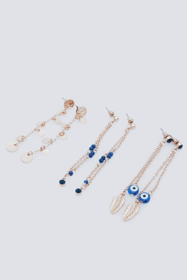 Springfield Pack of long boho earrings printed