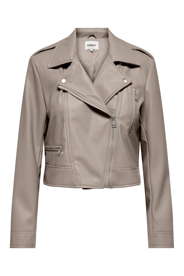 Only Vegan leather biker jacket blue