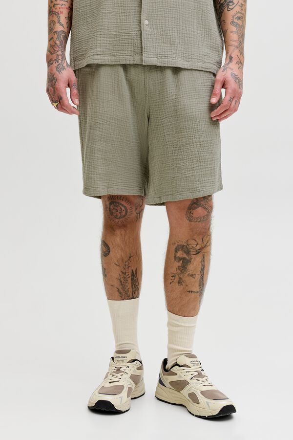 Jack & Jones Bermuda relaxed fit seersucker verde