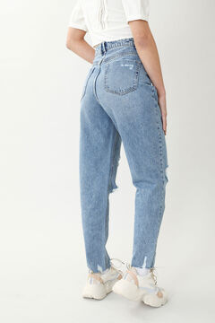 Springfield High-Waisted Mom Jeans steel blue