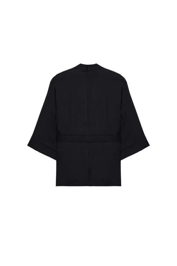 Koton Long sleeve wrap kimono black
