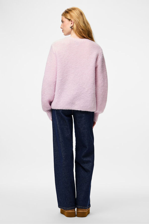 Pieces Basic round neck jumper pink
