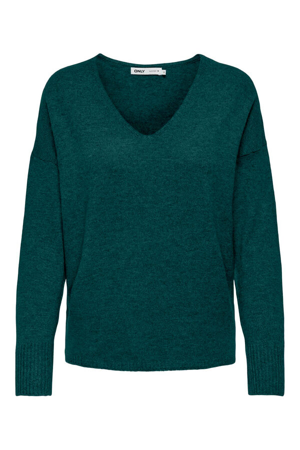 Only Jersey de cuello pico verde