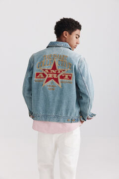 Springfield Denim jacket with embroidered back