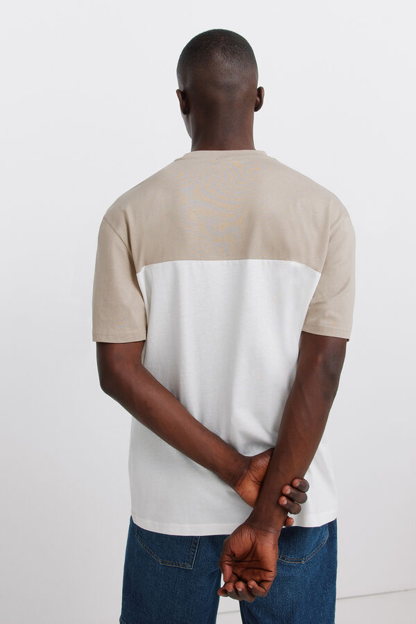 Springfield Colour block T-shirt nude