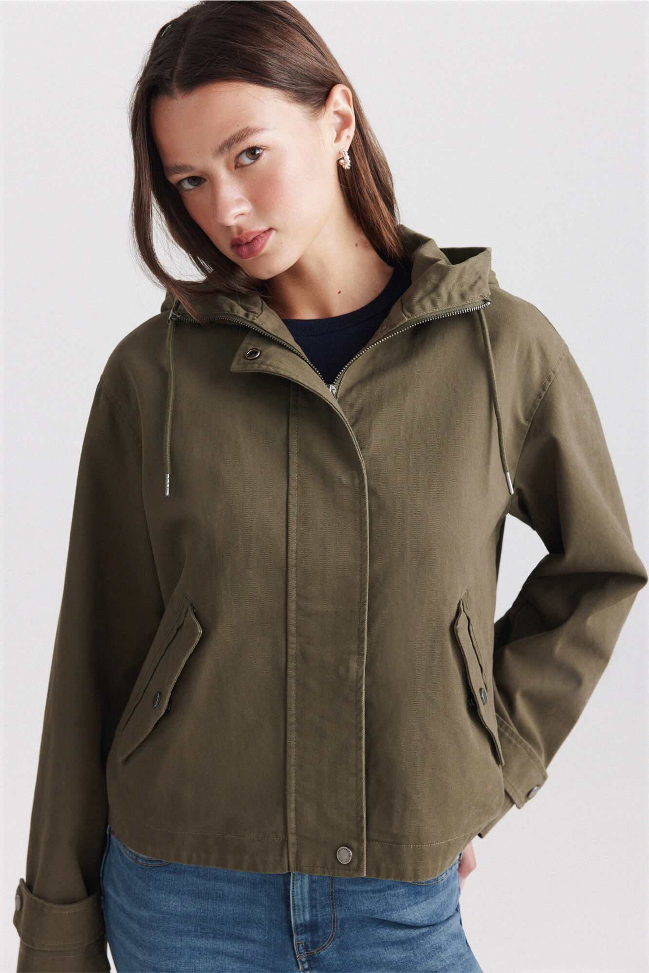 Springfield Parka com capuz e presilhas no punho