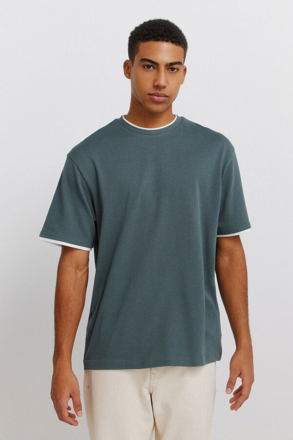 Springfield T-shirt gola dupla azul