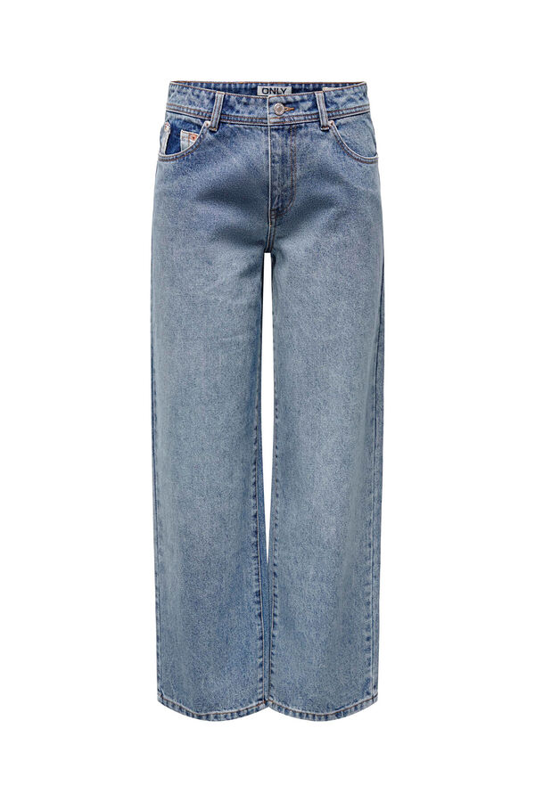 Springfield Jeans corte baixo wide leg bleuté