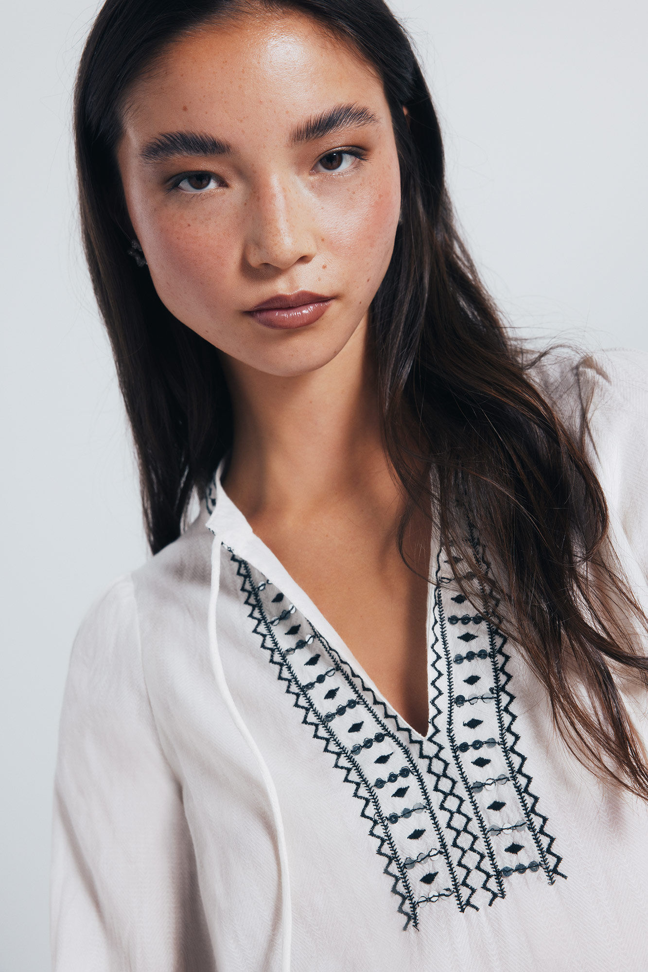 Springfield Boho blouse with sequin embroidery