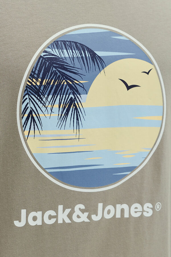 Jack & Jones Camiseta manga corta de algod&oacute;n kaki