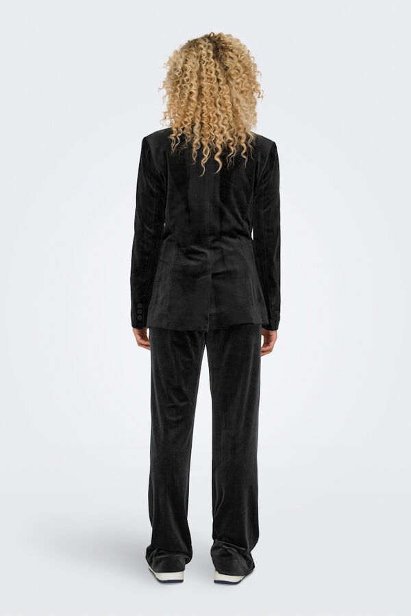 Only Blazer de veludo trespassado preto