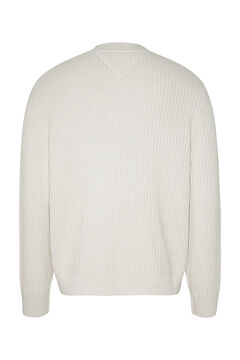 Springfield Round neck knit jumper with logo embroidery. gris