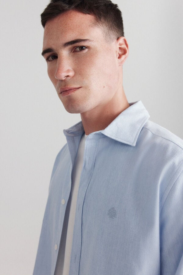 Springfield Chemise oxford en tencel bleu