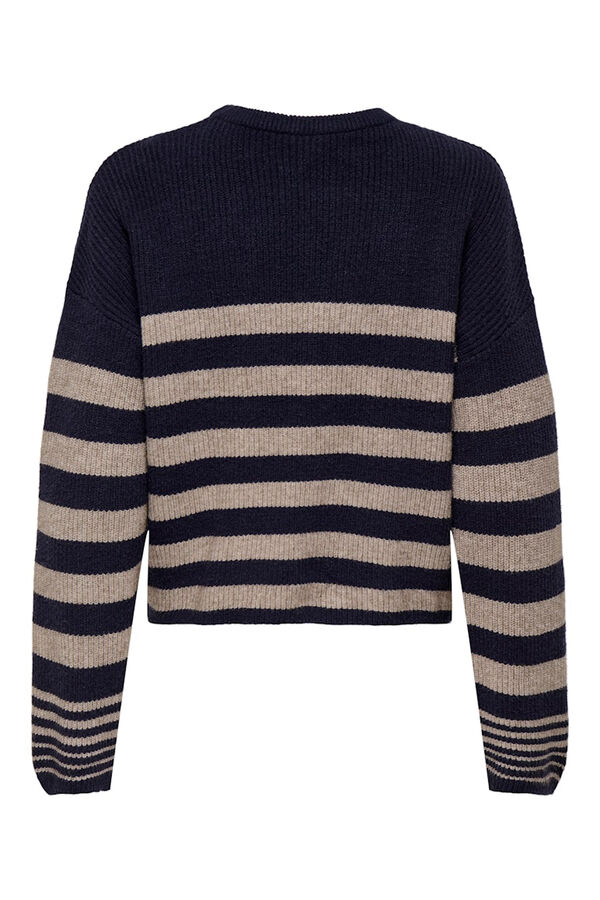 Only Jersey de rayas cuello redondo azul