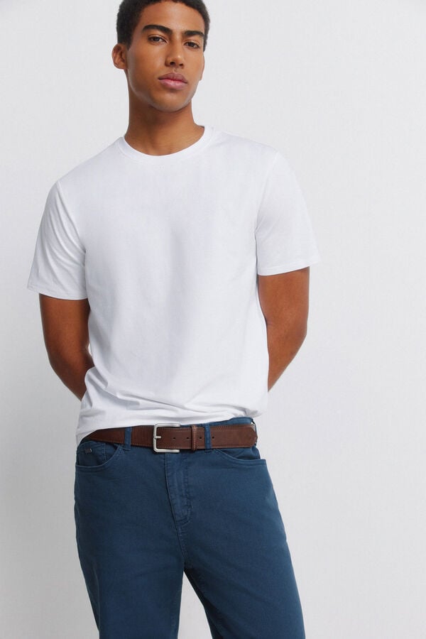 Springfield Cal&ccedil;as 5 bolsos lavagem slim fit azul