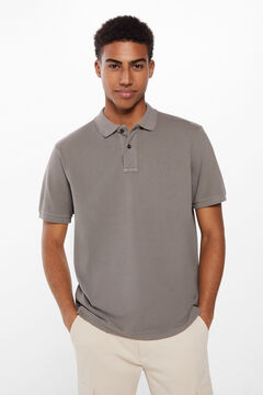 Springfield Special washed piqué polo shirt grey