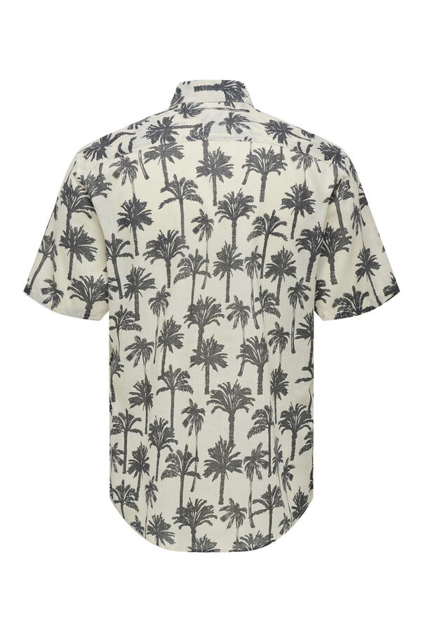 Springfield Camisa de manga curta palmeiras branco